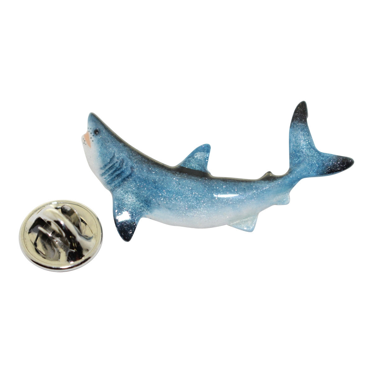 Mako Shark Pin ~ Hand Painted ~ Lapel Pin ~ Hand Painted Lapel Pin ~ Sarah's Treats & Treasures